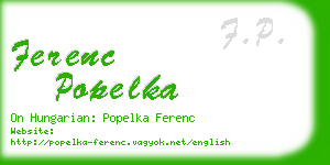 ferenc popelka business card